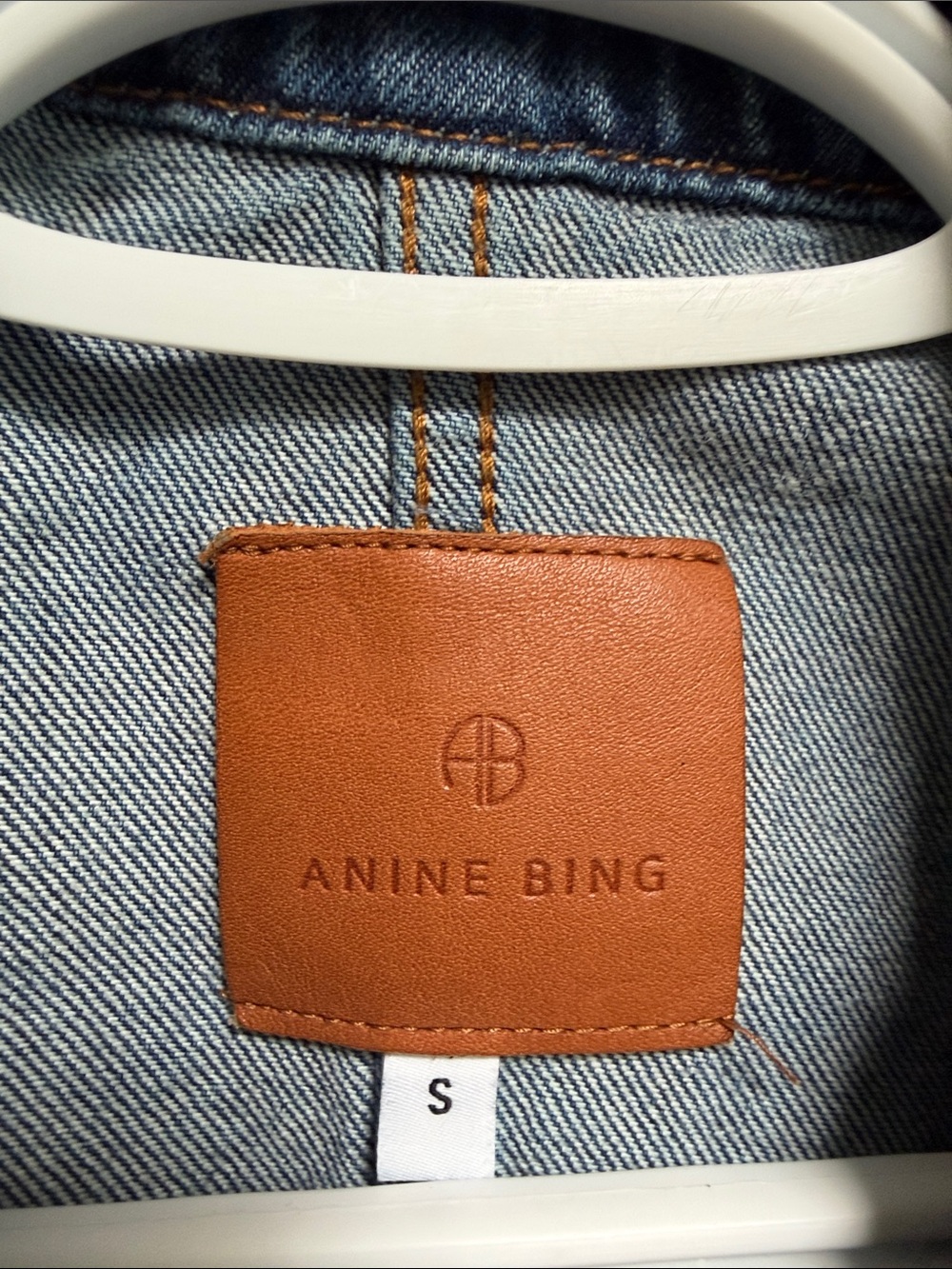 Anine Bing sz S 100% Cotton Denim Chore Barn ALDEN Jean Jacket silver hardware - Picture 5 of 12